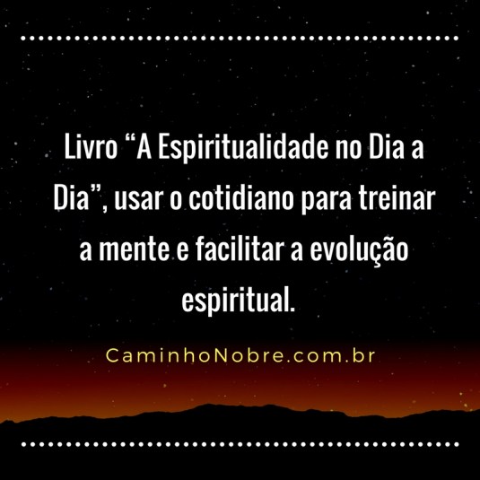 Livro A Espiritualidade no dia a dia, usar o cotidiano para treinar a mente e facilitar a evolução espiritual.