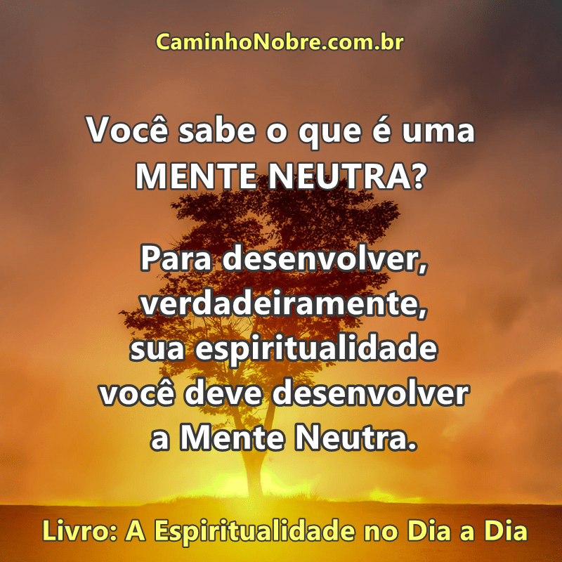 Você sabe o que é uma MENTE NEUTRA? Para desenvolver verdadeiramente sua espiritualidade você deve desenvolver a Mente Neutra. Livro: A Espiritualidade no Dia a Dia