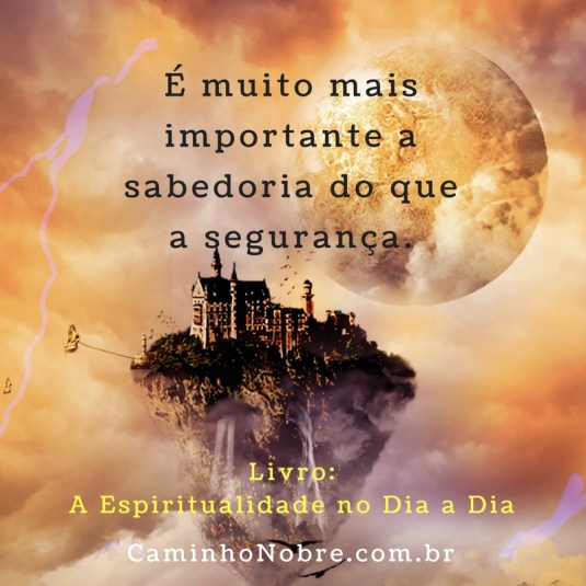 É muito mais importante a sabedoria do que a segurança. Livro A Espiritualidade no Dia a Dia