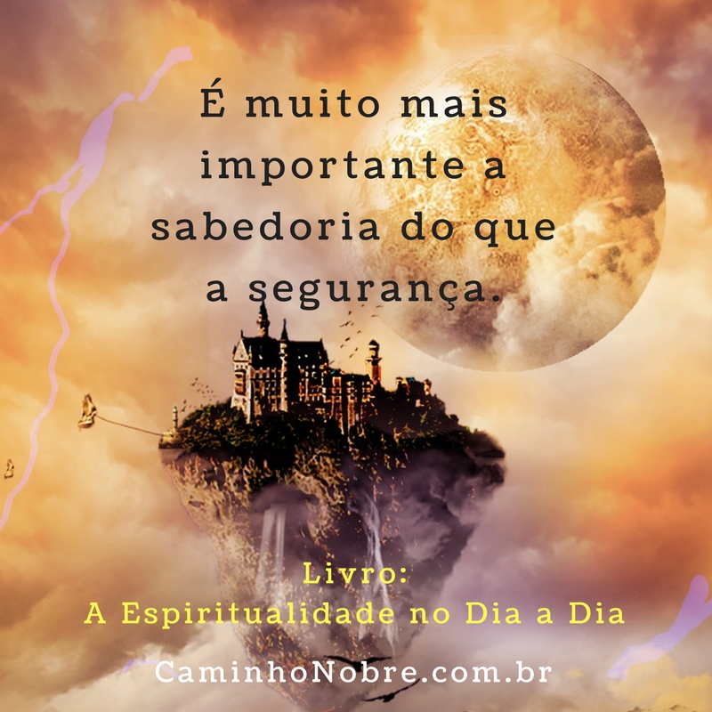 É muito mais importante a sabedoria do que a segurança. Livro A Espiritualidade no Dia a Dia