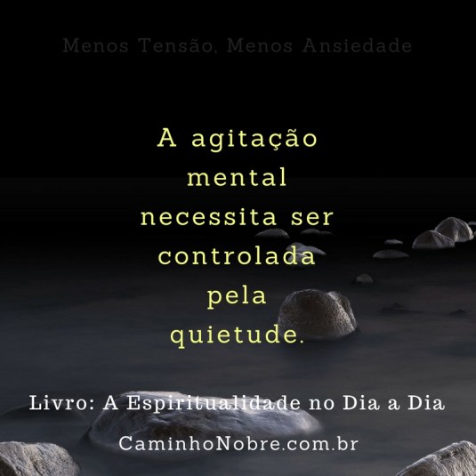 A agitação mental necessita ser controlada pela quietude.
